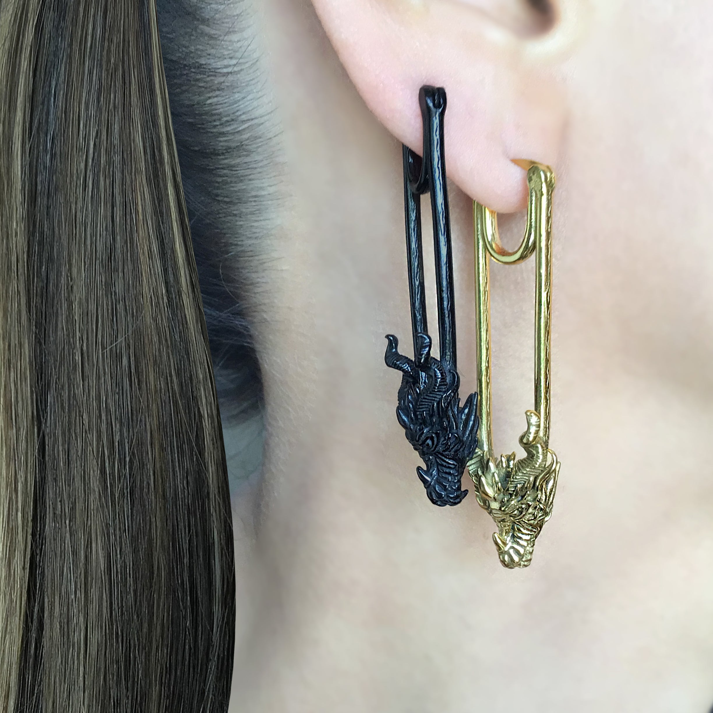 Dragon head hoop earrings