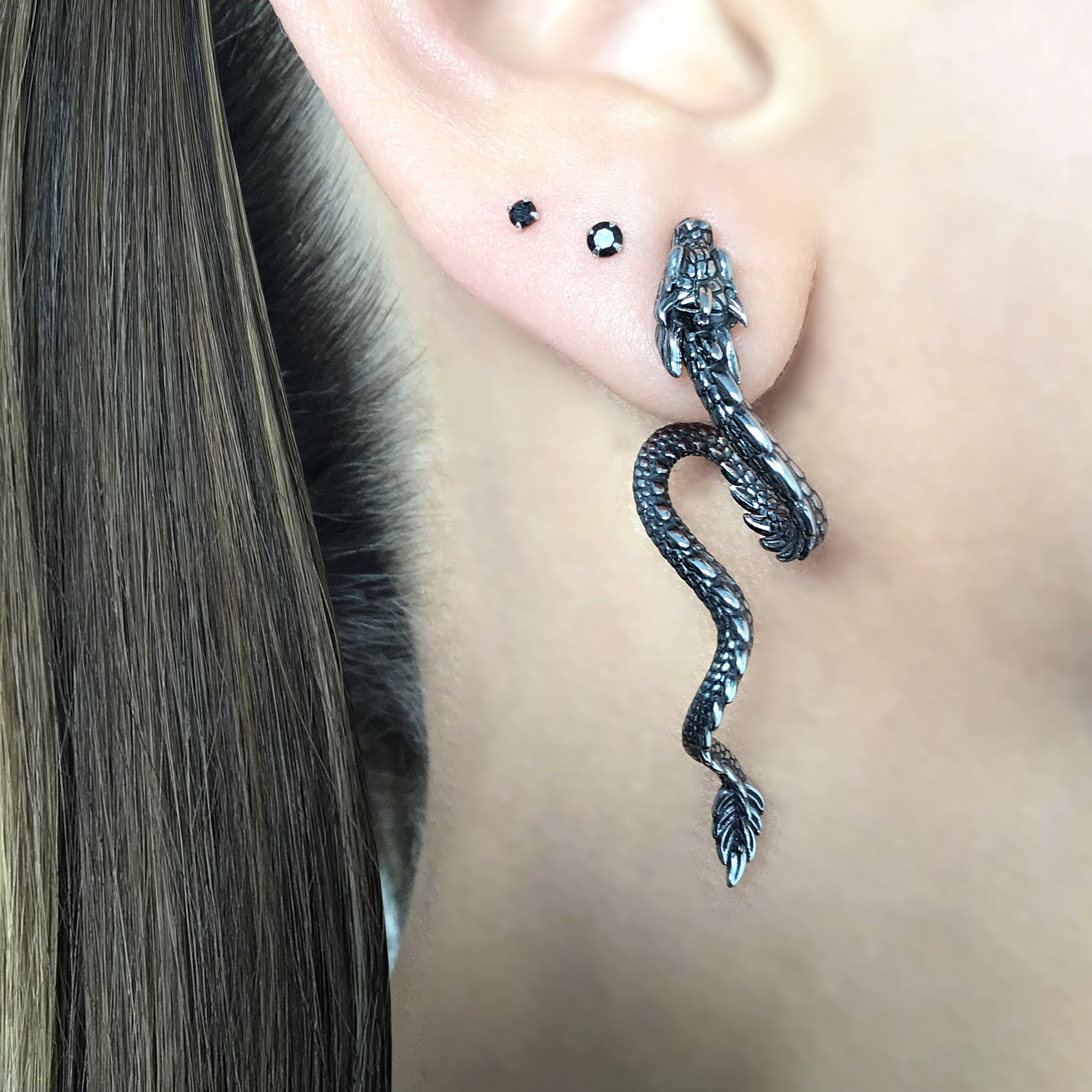 Dragon stud earrings