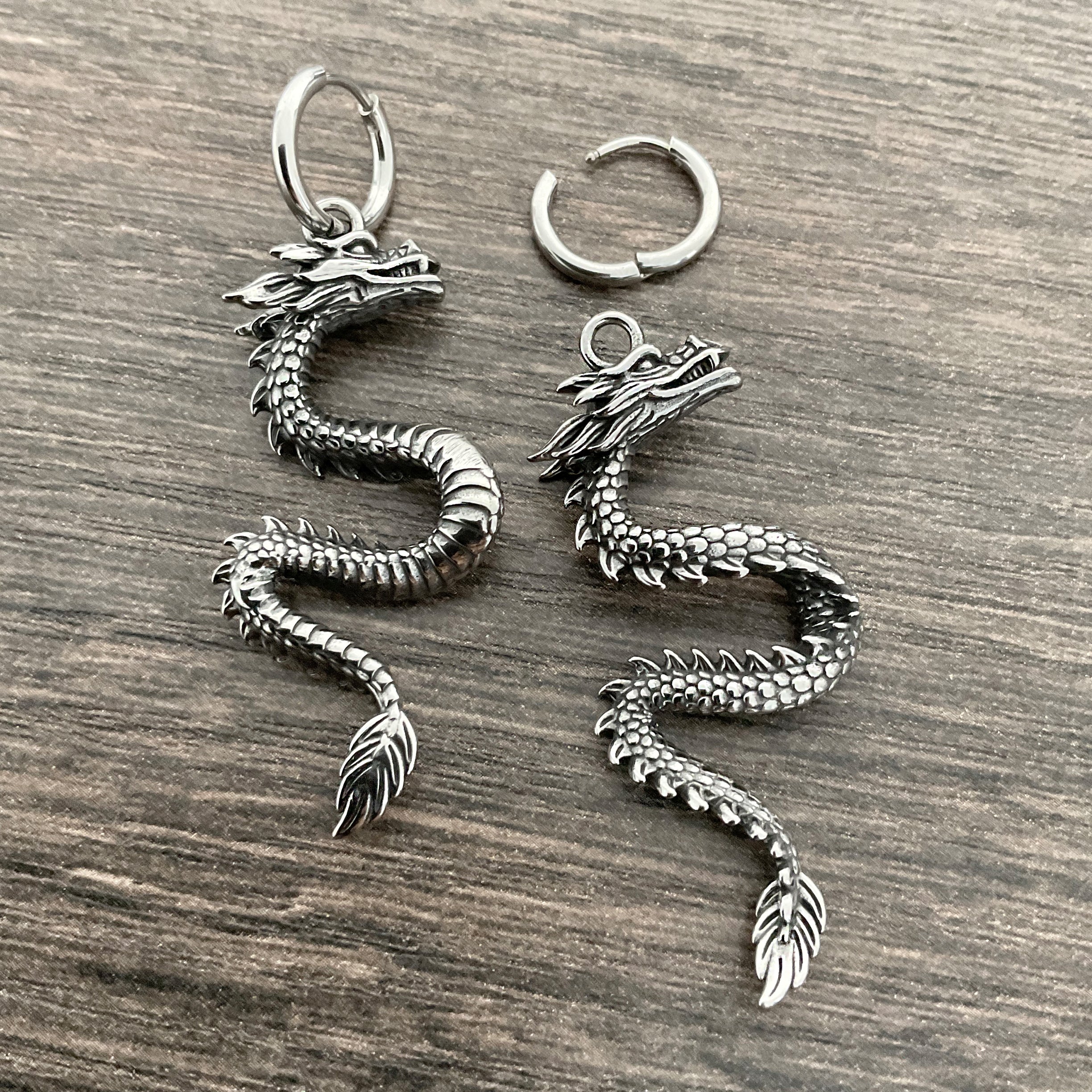 Dragon hoop earrings