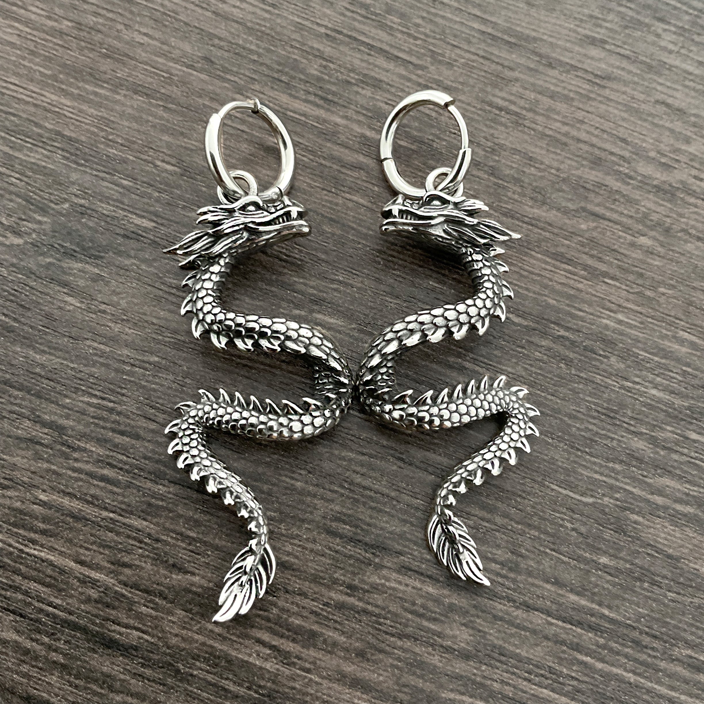 Dragon hoop earrings