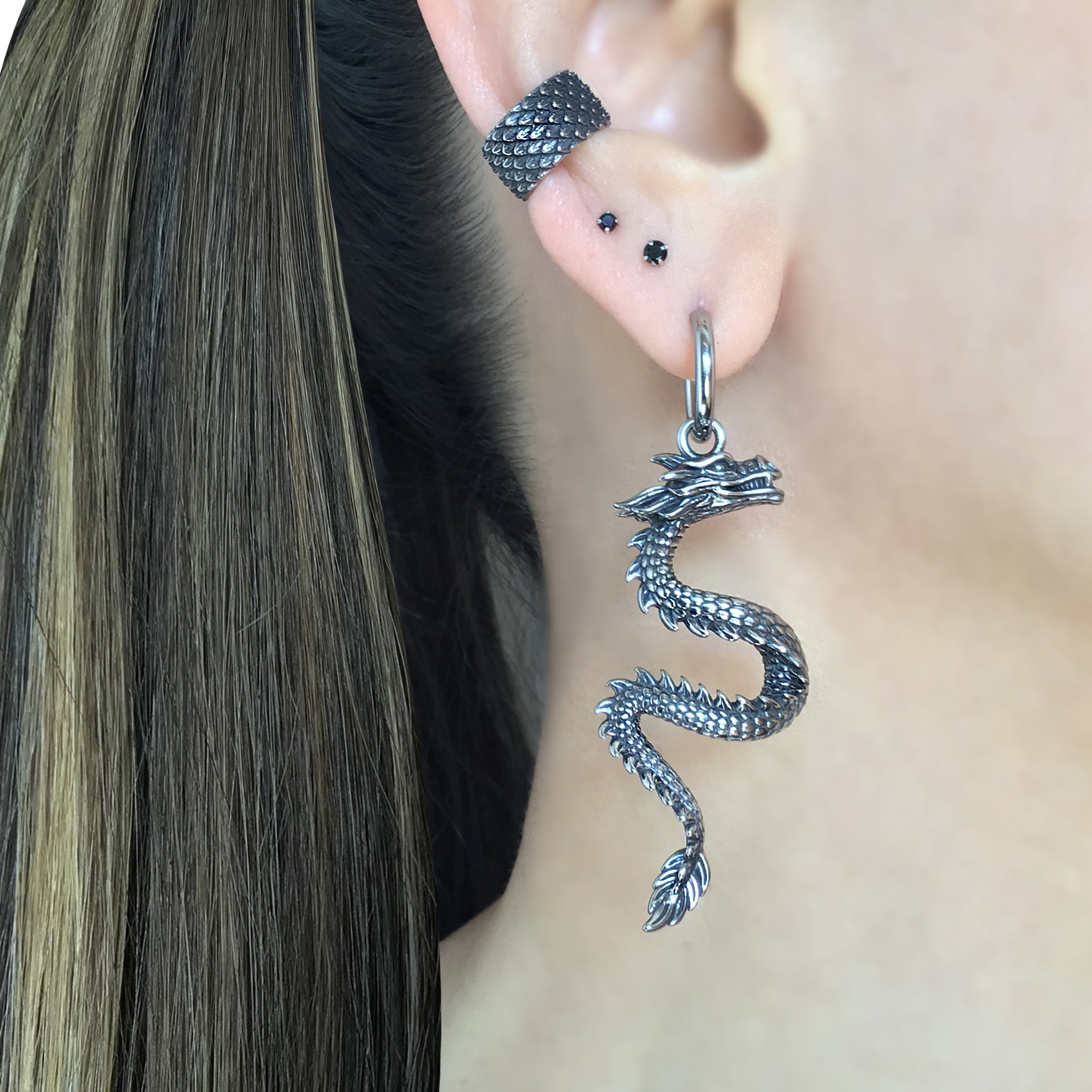 Dragon hoop earrings