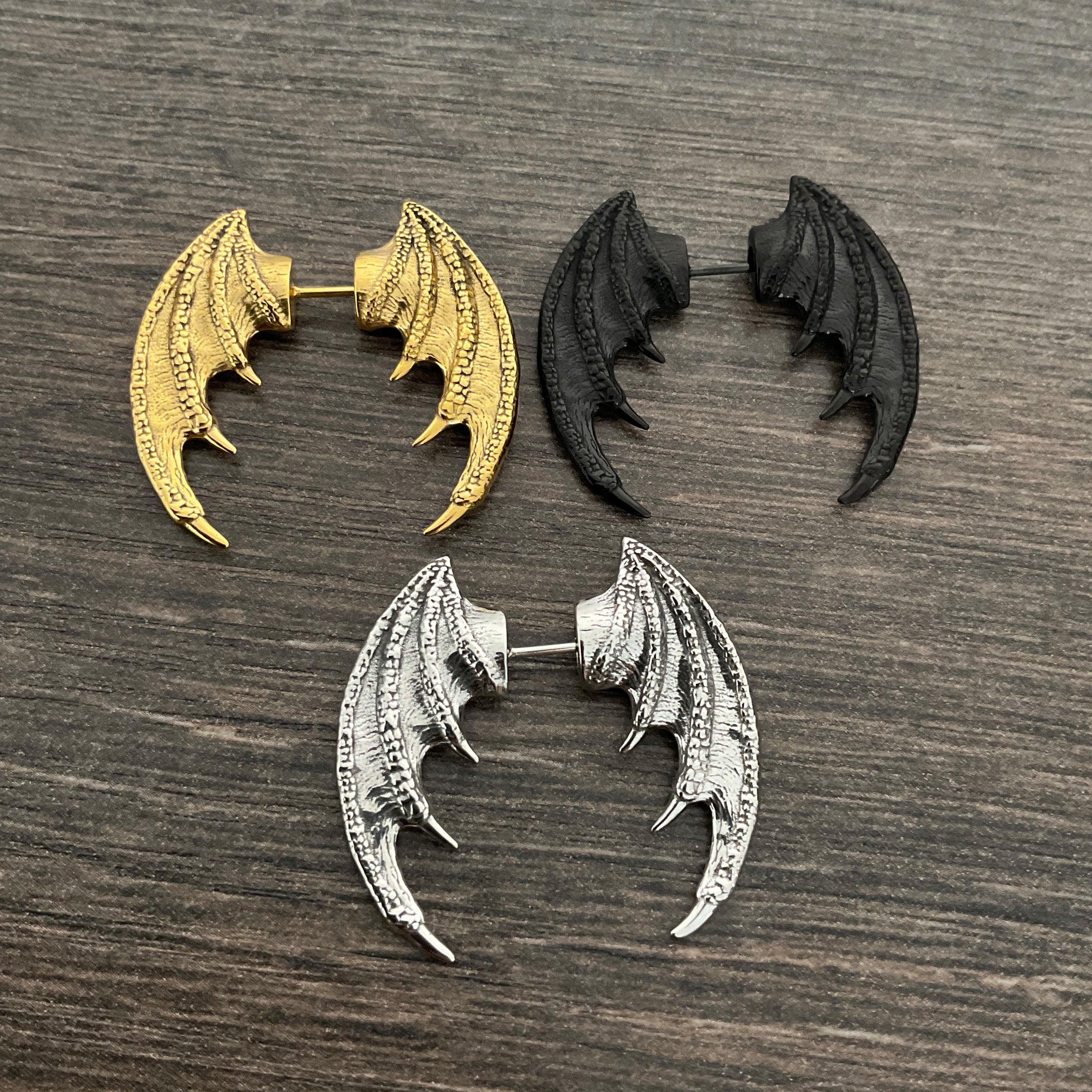 Dragon wings ear jacket in Silver