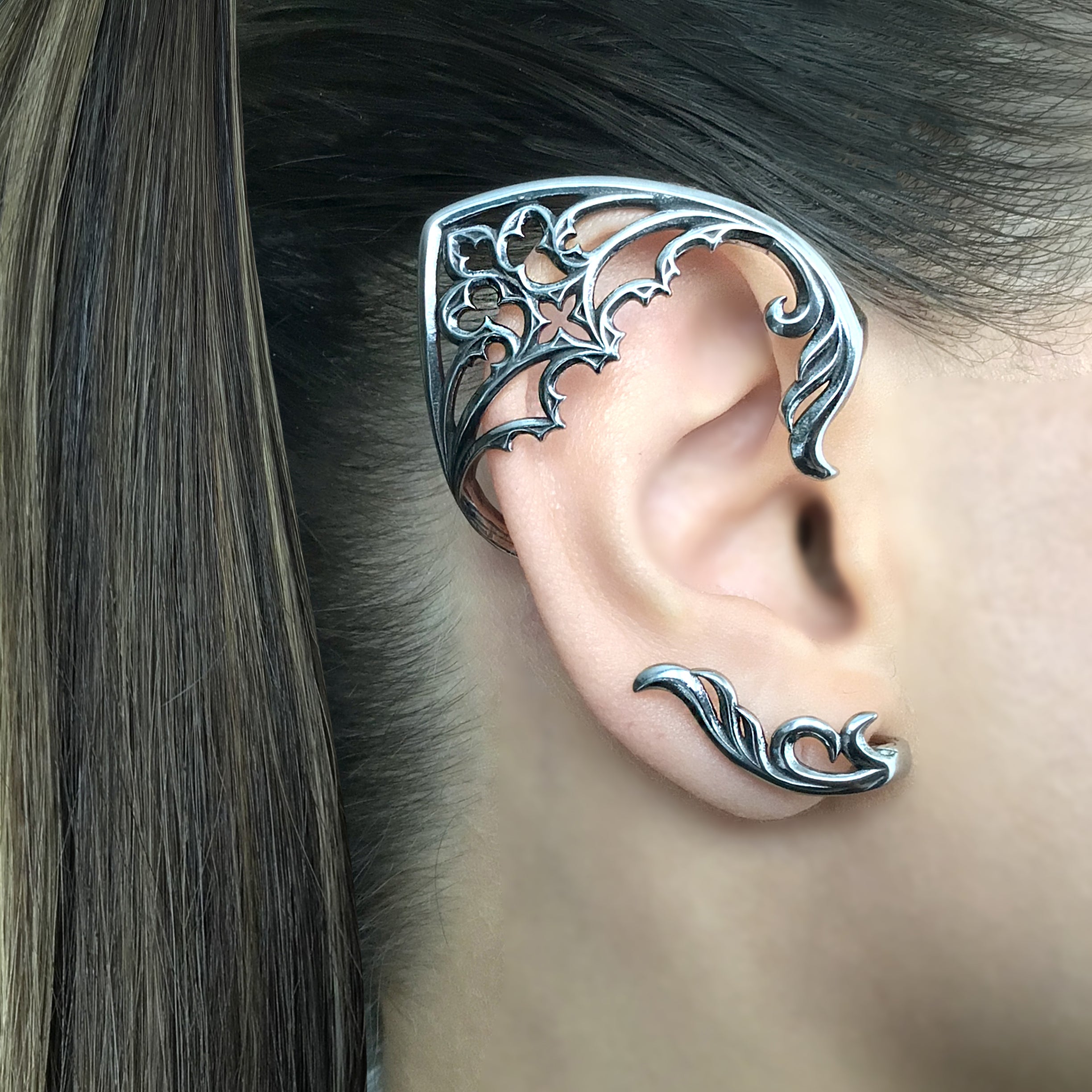 Gothic Elf ear cuff no piercing in Gold