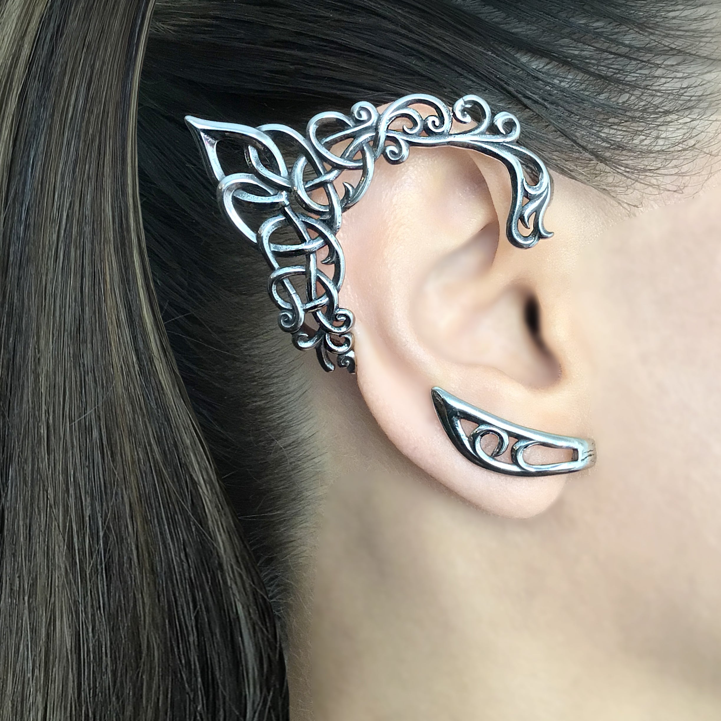 Intwine Elf ear cuff no piercing in Black