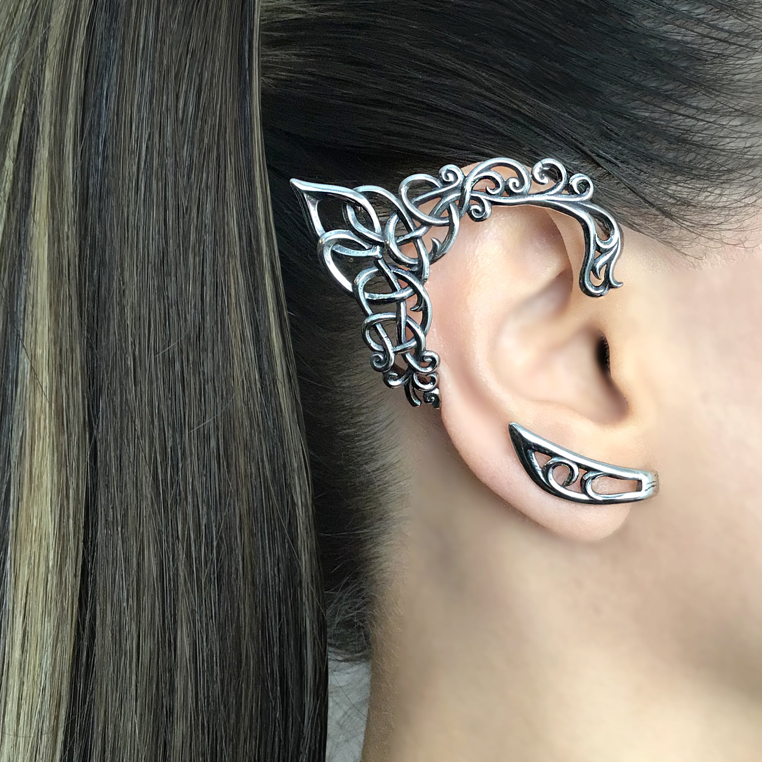 Intwine Elf ear cuff no piercing in Black