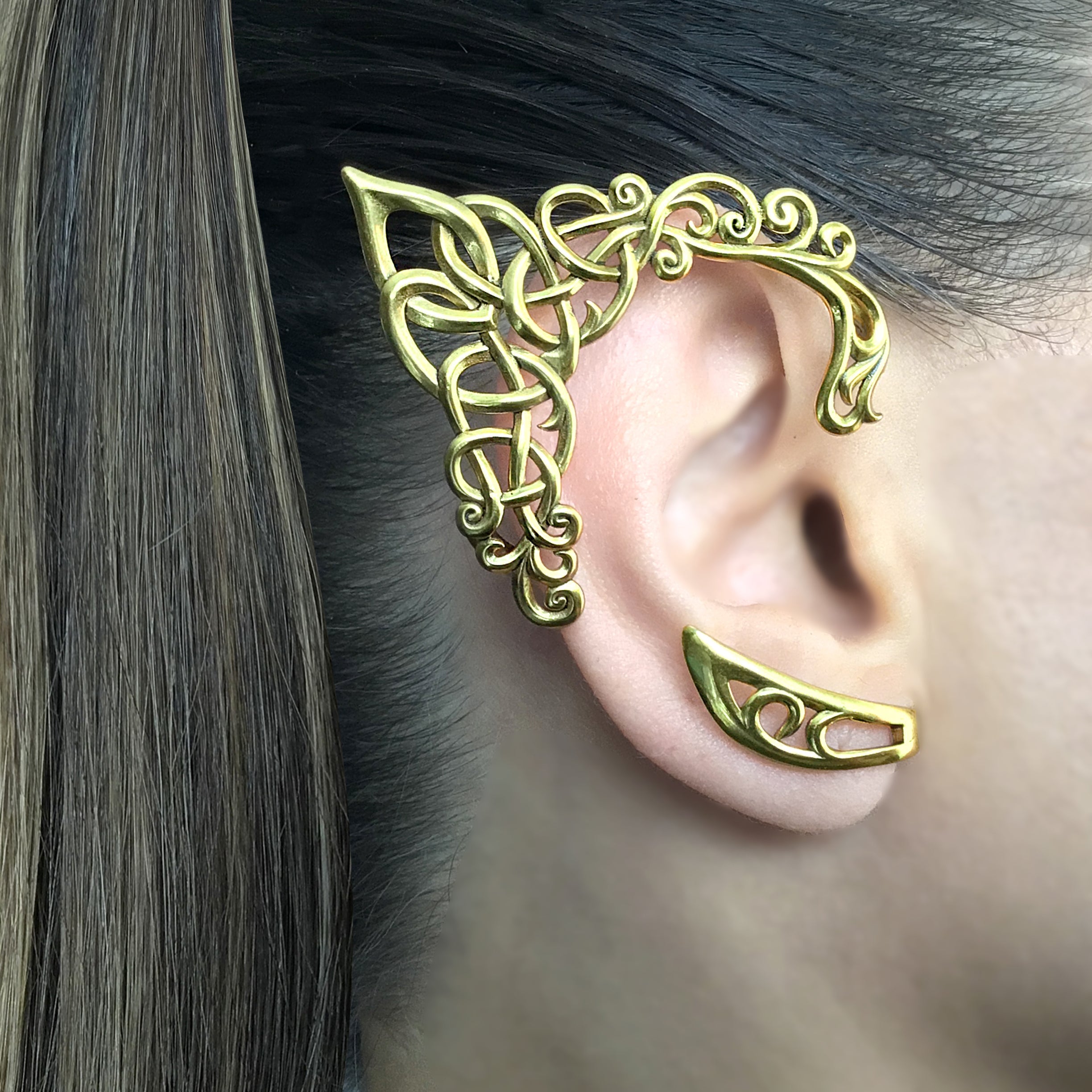 Intwine Elf ear cuff no piercing in Black