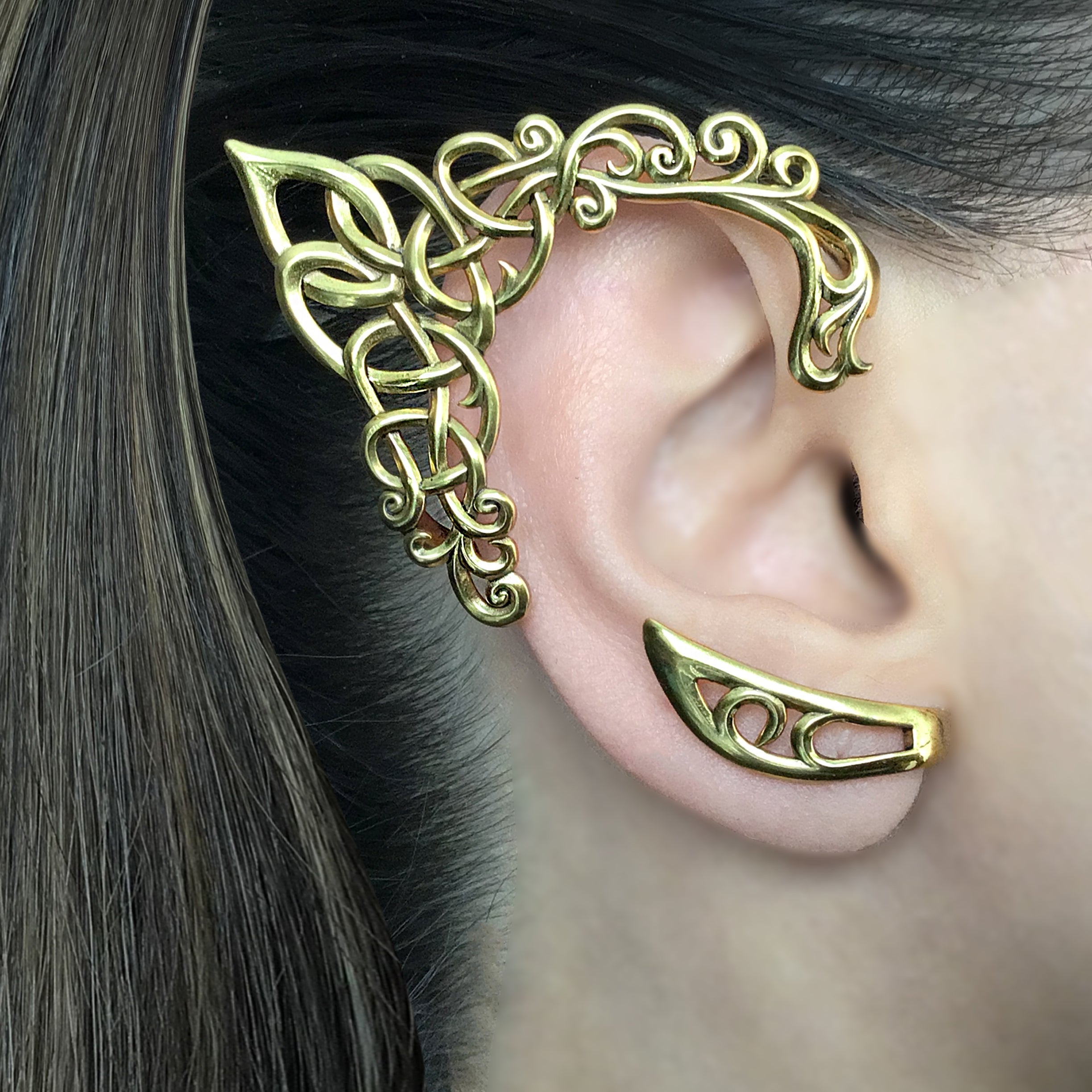 Intwine Elf ear cuff no piercing in Black