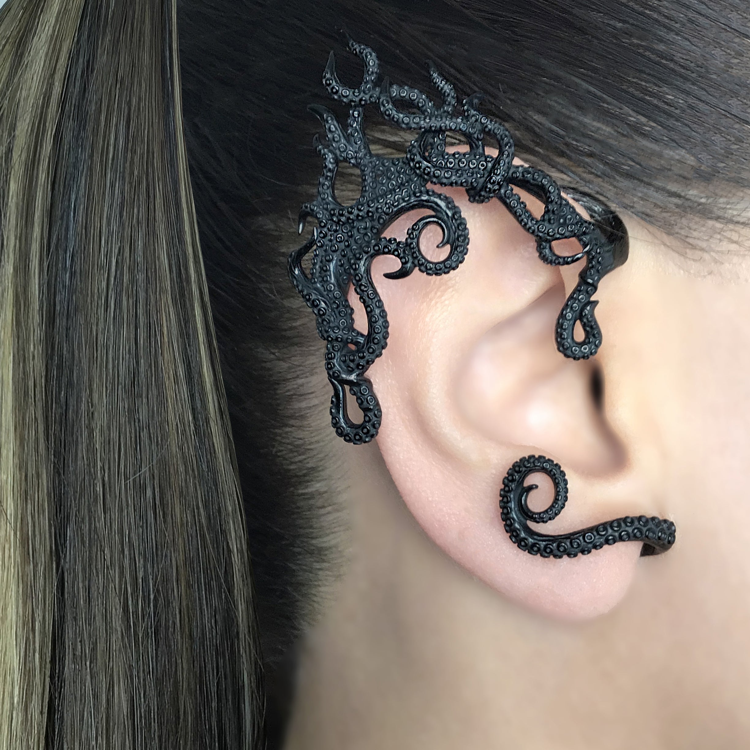 Octopus Elf ear cuff no piercing in Silver