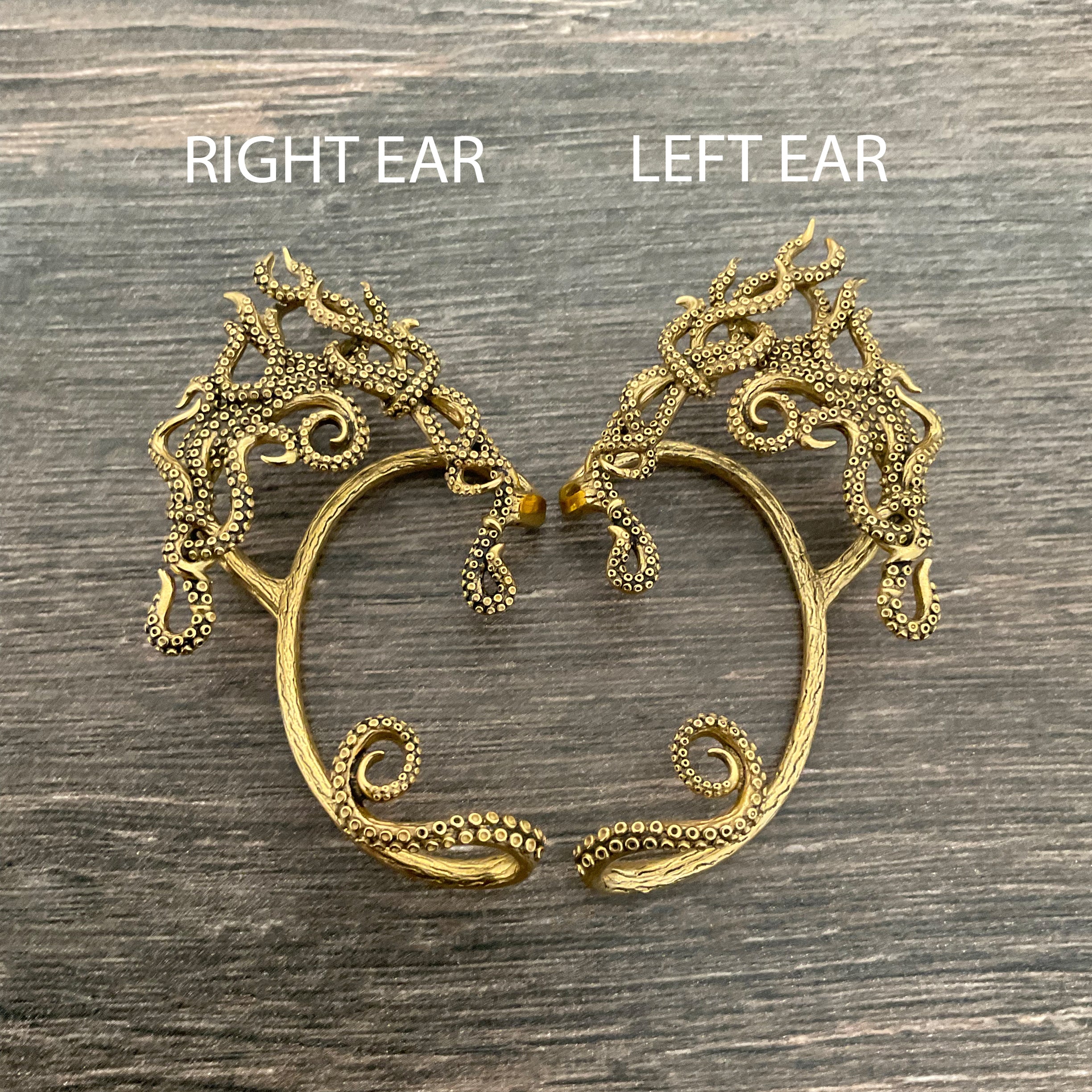 Octopus Elf ear cuff no piercing in Silver