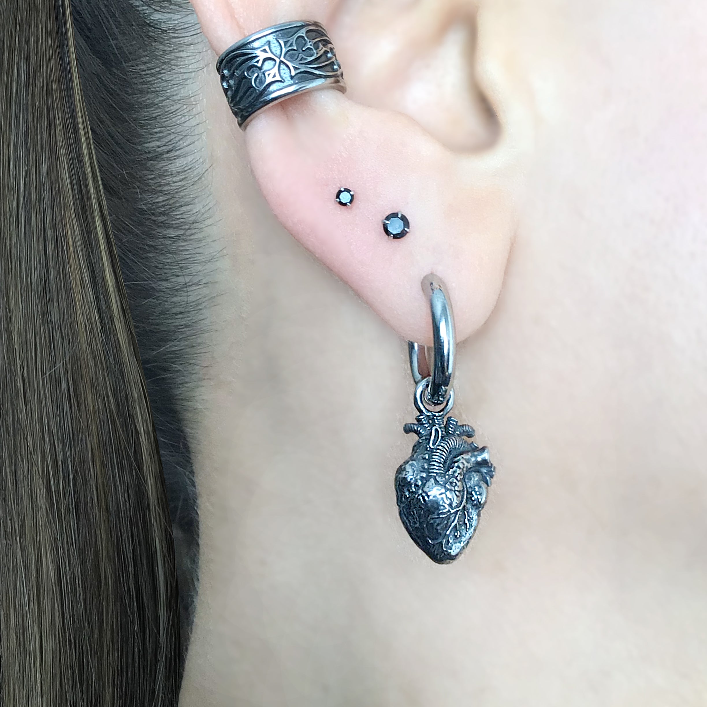 Anatomical Heart Hoop Earrings