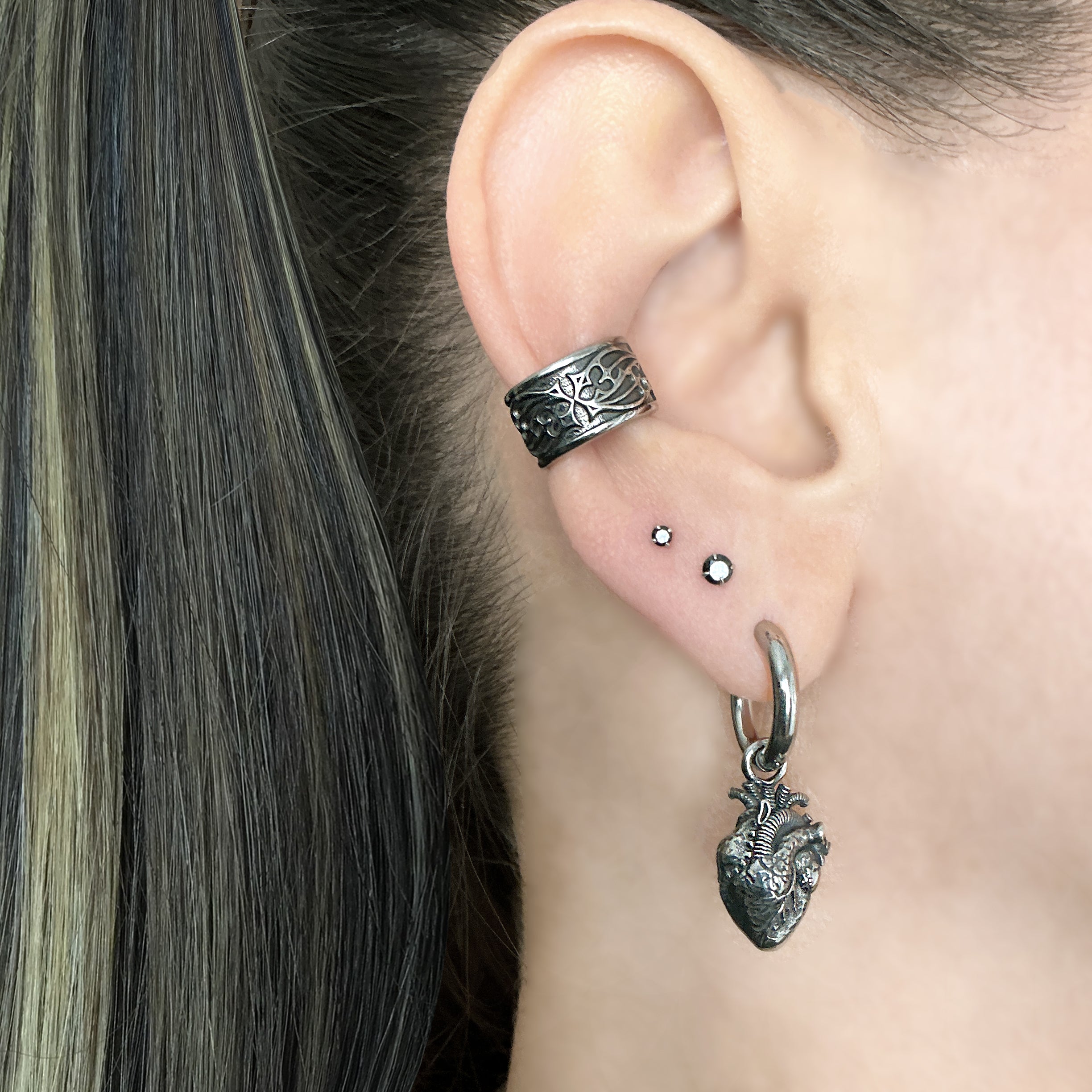 Anatomical Heart Hoop Earrings