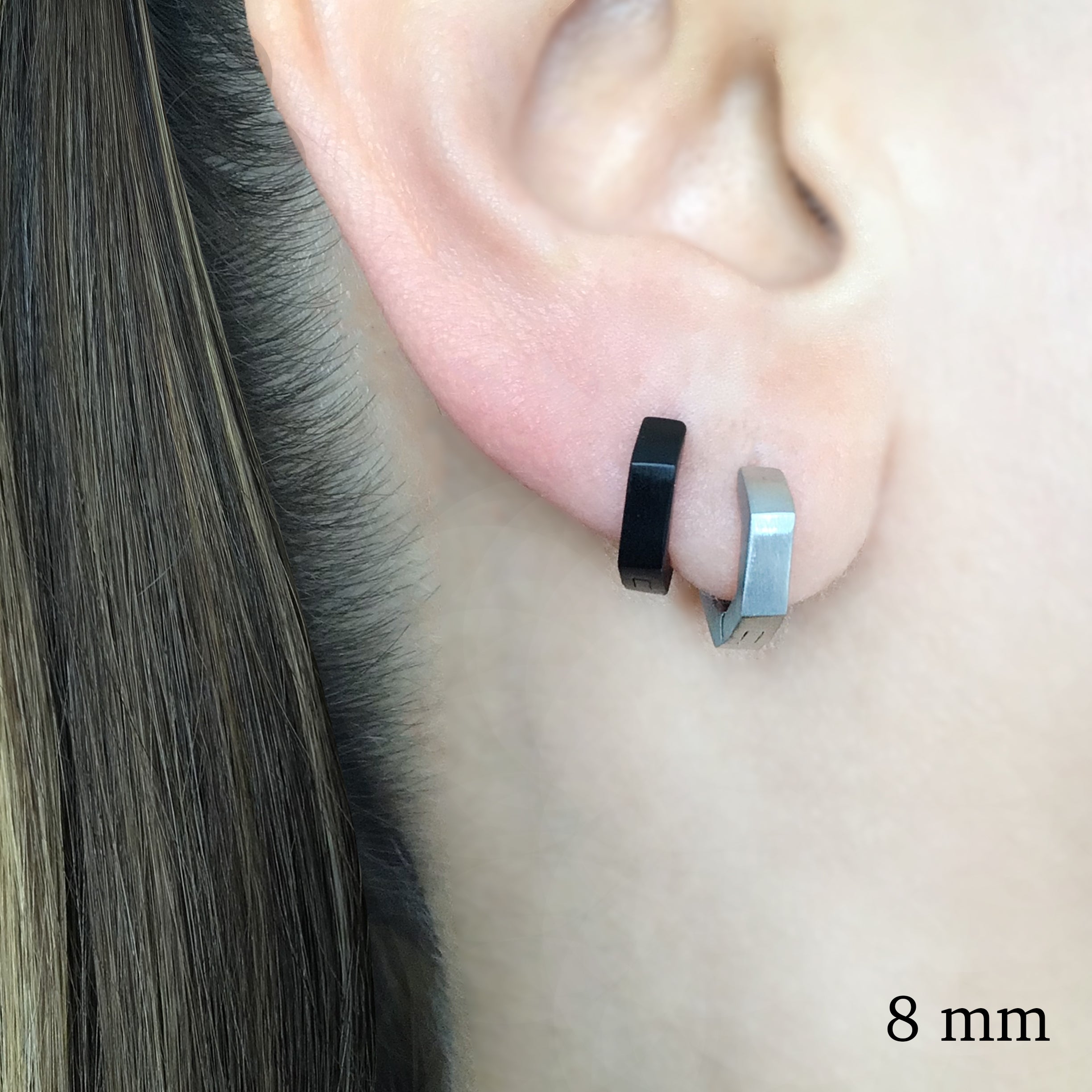 Hexagon hoop earrings