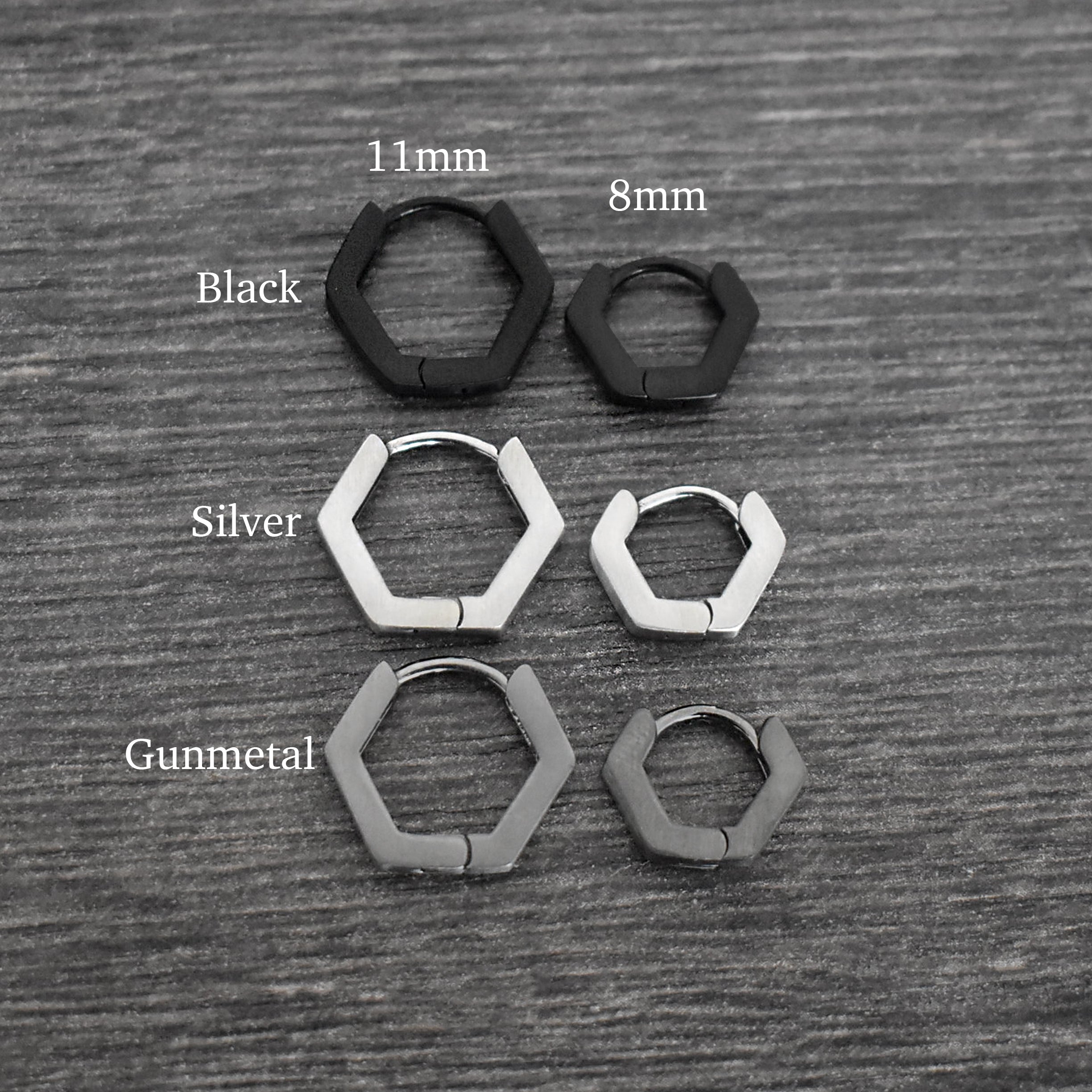 Hexagon hoop earrings