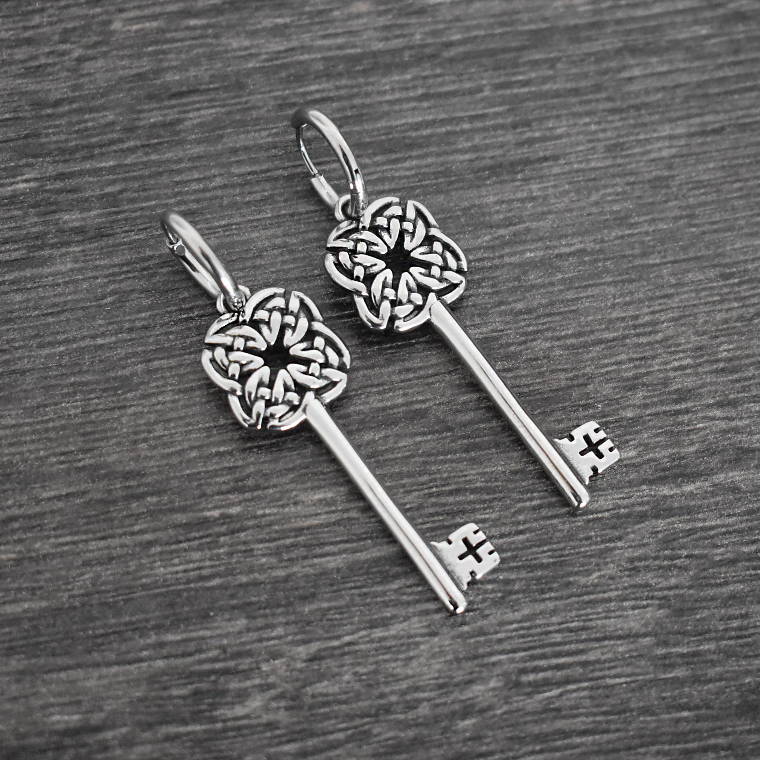 Celtic Key hoop earrings
