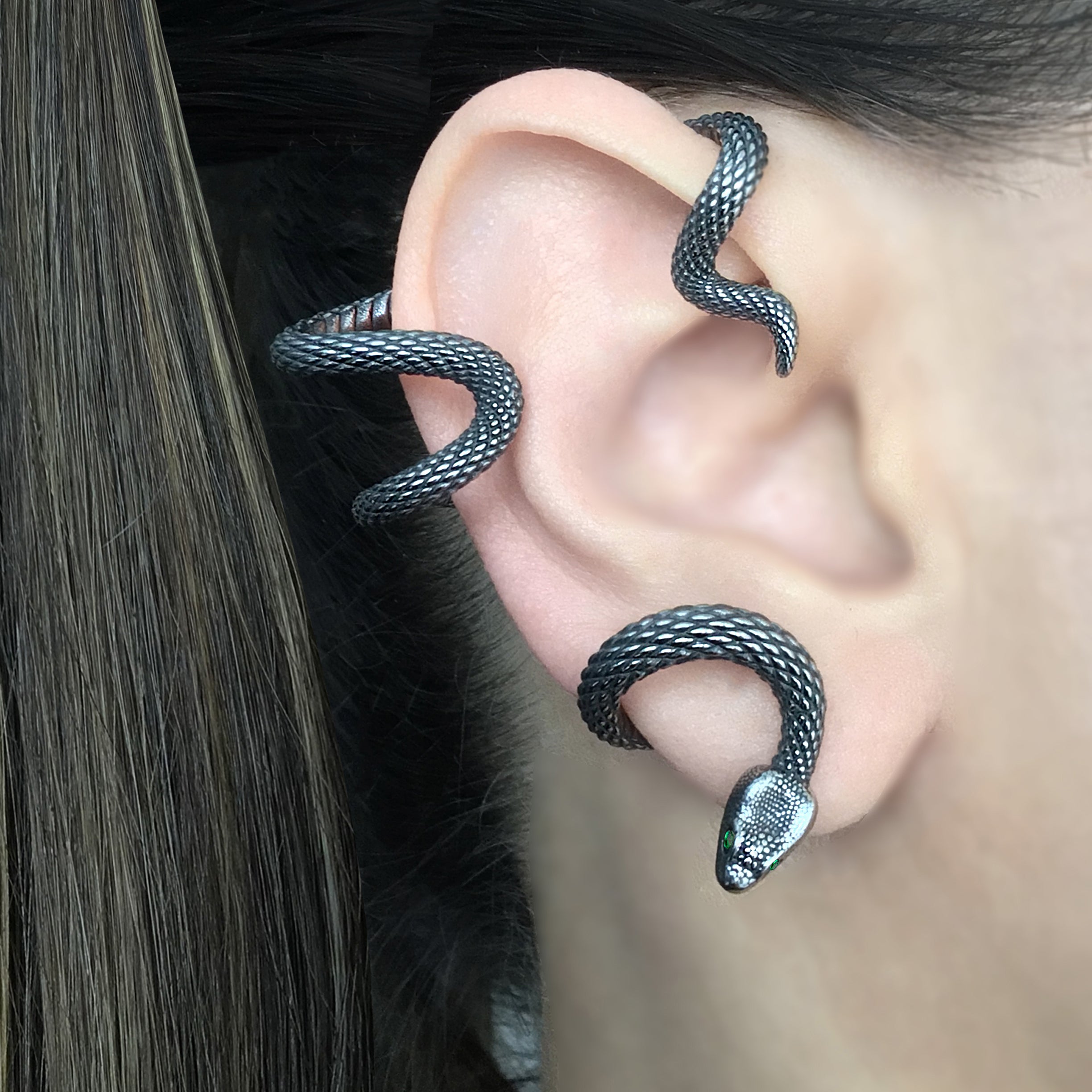 Wrapped Snake no piercing ear cuff