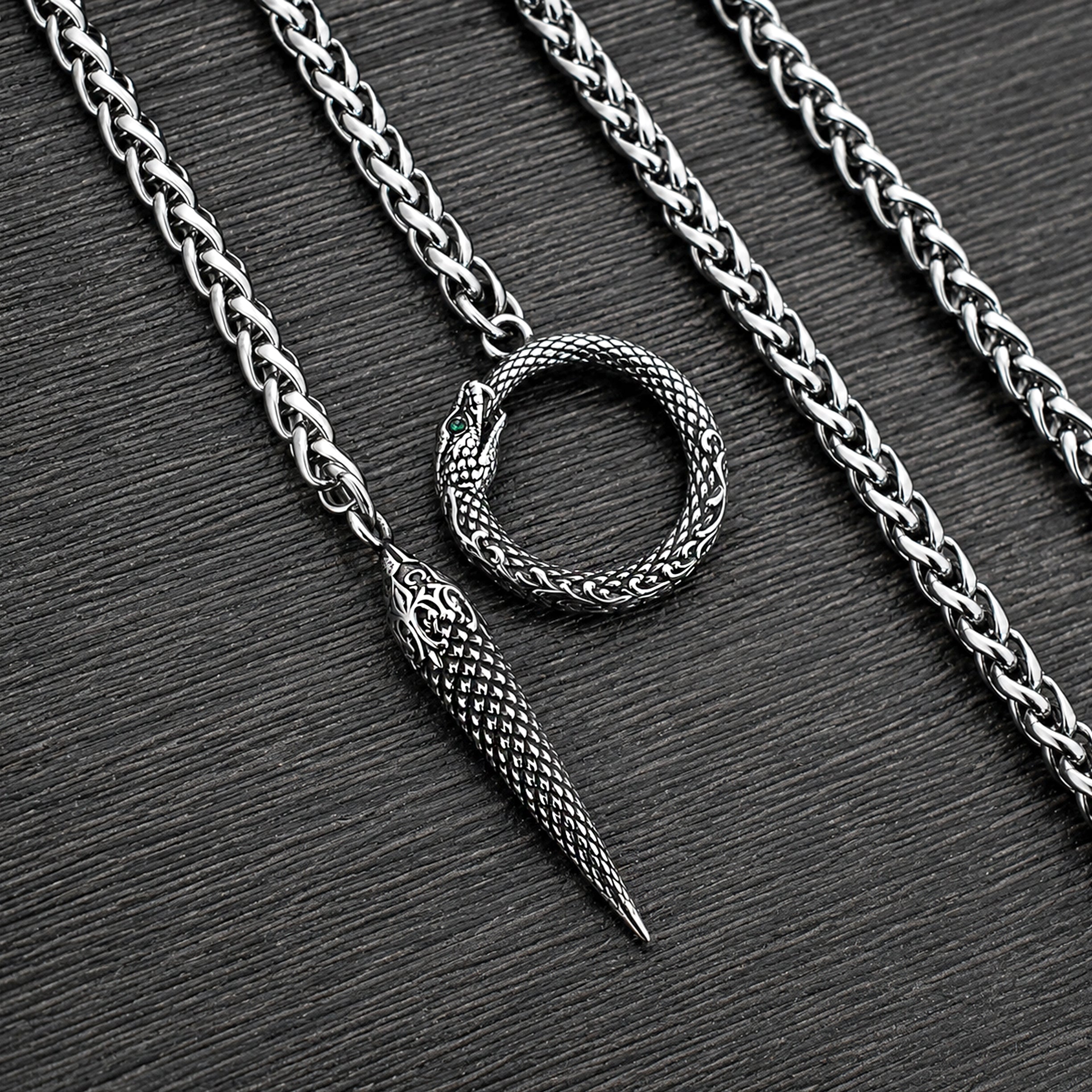 Snake Wrapped  Lariat Chain