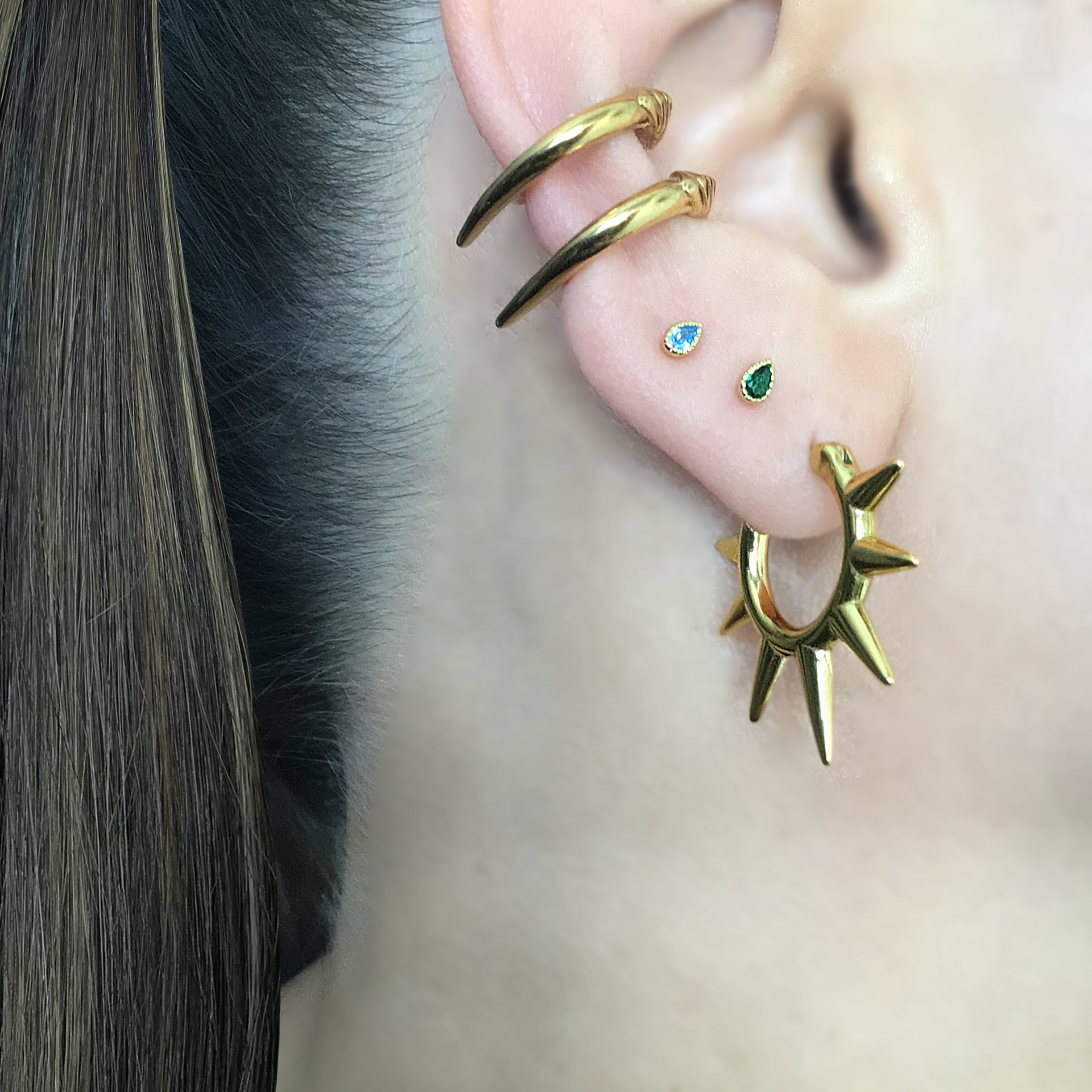 Spike hoop earrings