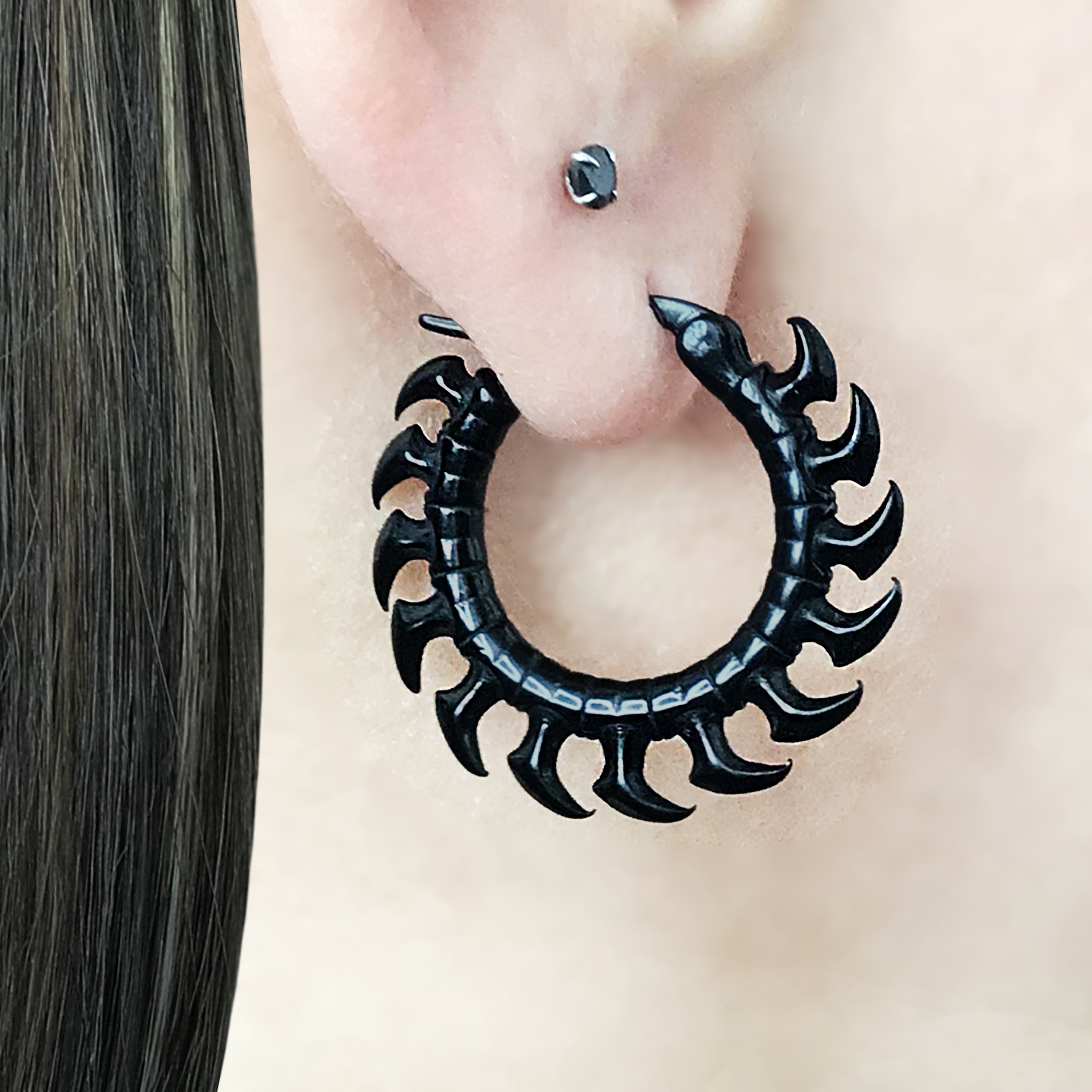 Spine and Spike  hoop earrings