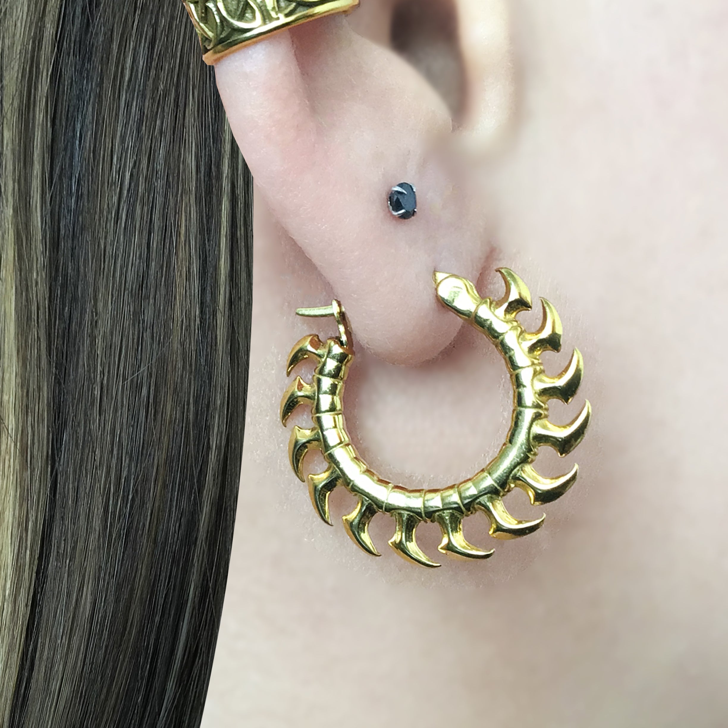Spine and Spike  hoop earrings