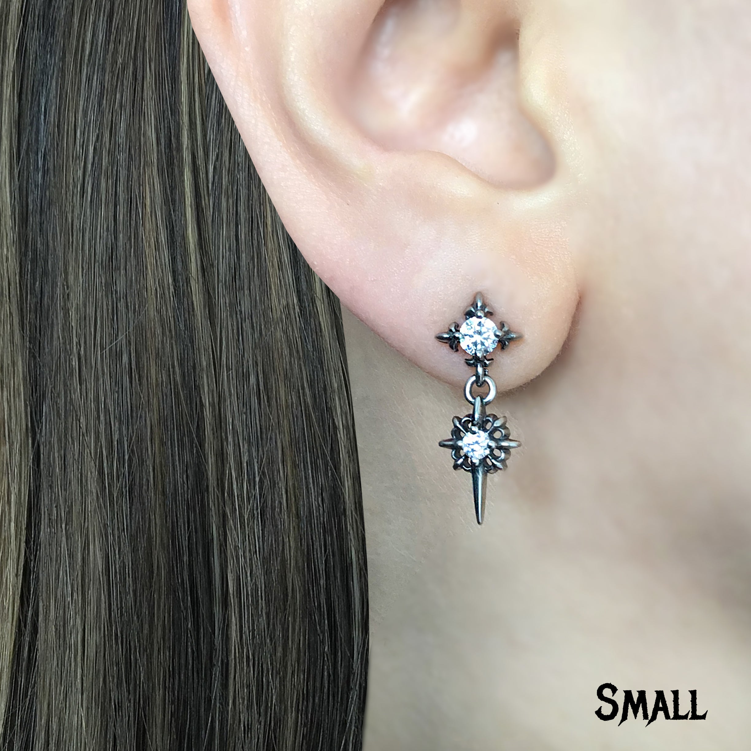 Starburst earrings with Clear CZ