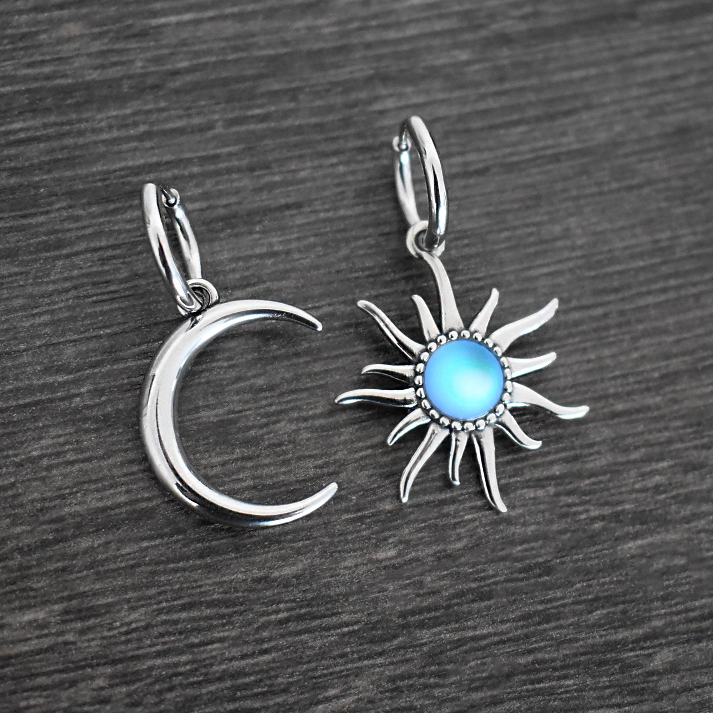 Sun & Moon Mismatched Hoop Earrings